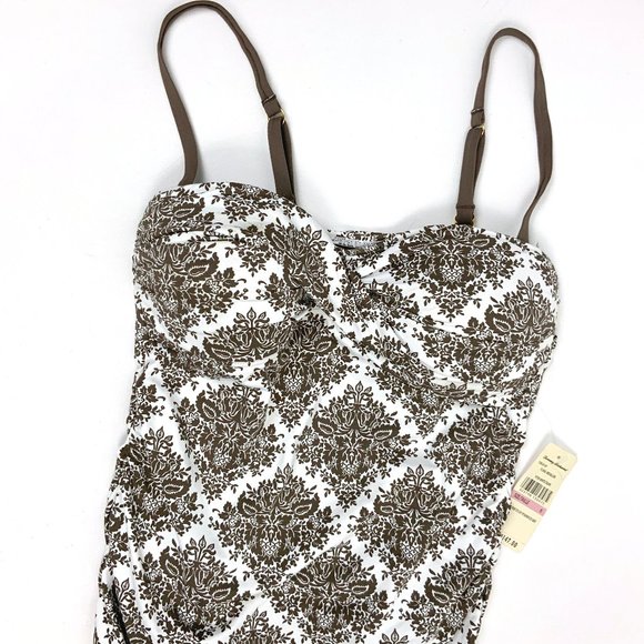 New Tommy Bahama One-Piece Swimsuit White/ Taupe Size 6 - Picture 10 of 16